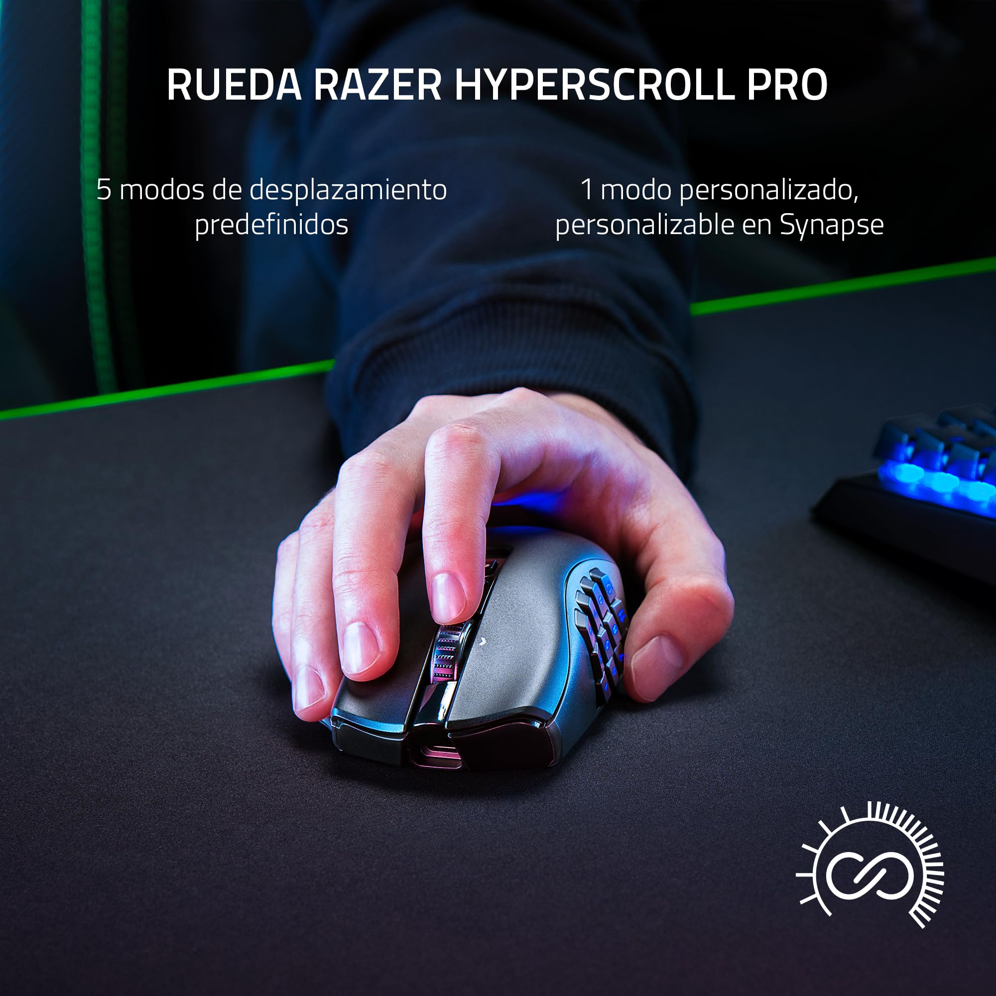 Razer Mouse para jogos sem fio Naga V2 Pro: placa lateral